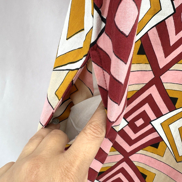 Samuji‎ Shift Dress Retro Geometric Print FR 36 US 4 Midi Mod Indie Boho Resort - Picture 7 of 11
